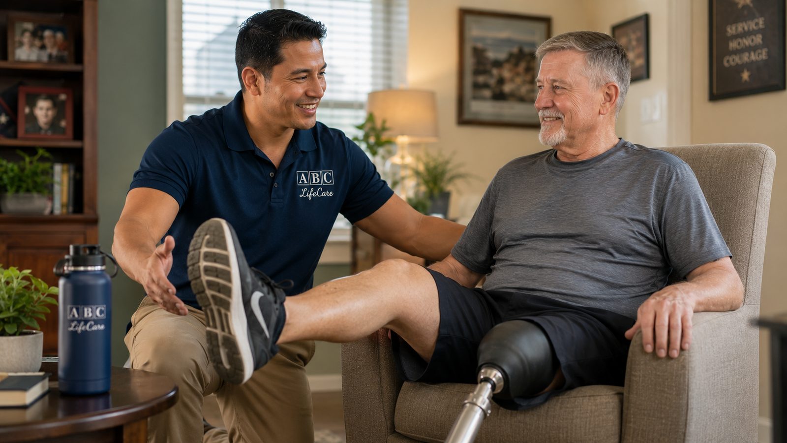 ABC LifeCare caregiver supporting a senior with recovery and mobility